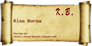 Kiss Borsa névjegykártya